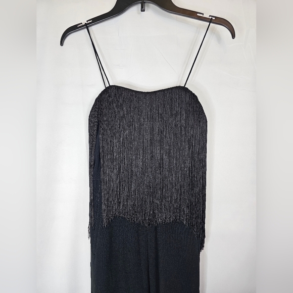 Club Monaco size 00 Fringe Jumpsuit in black NWT - Picture 2 of 8